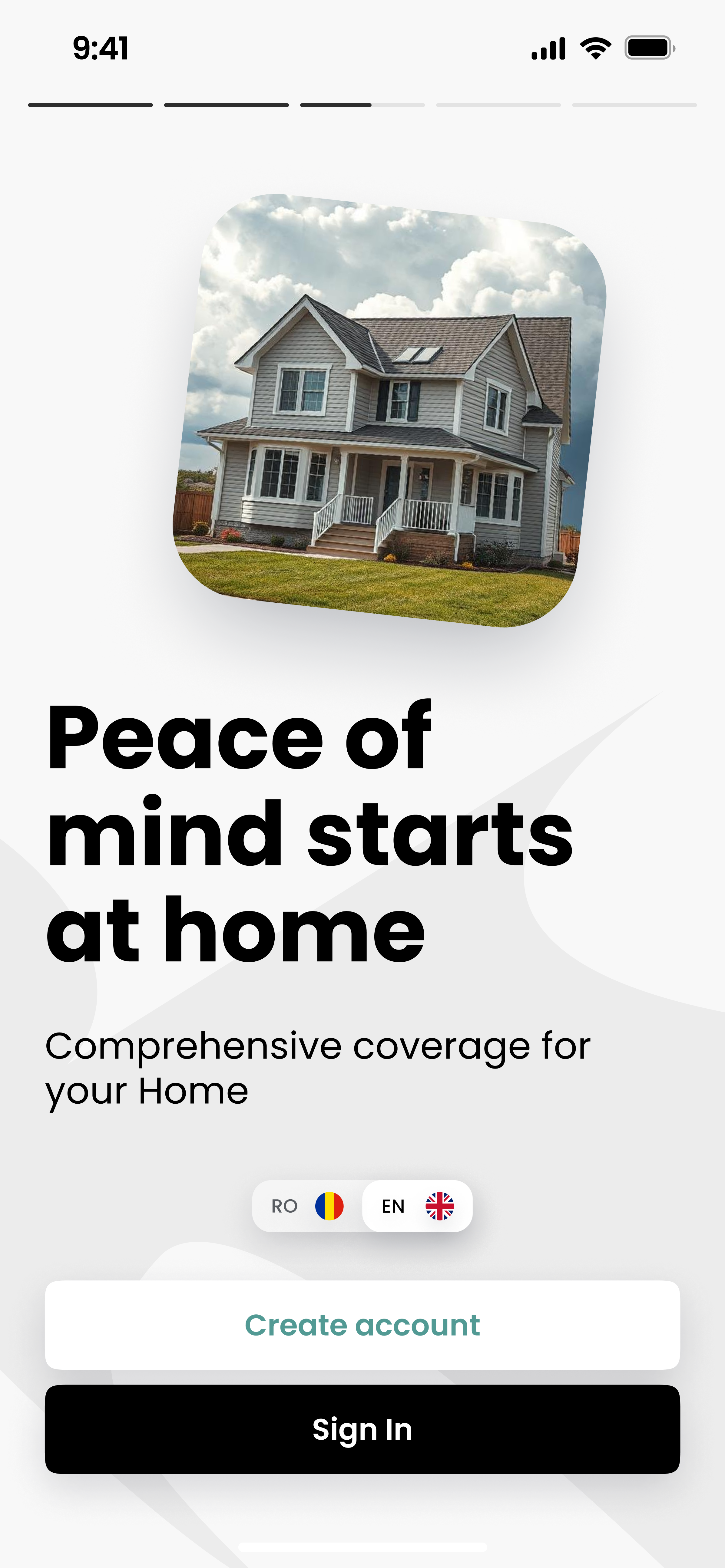 Home app screen